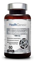 B3 Nicotinamide 1500 mg 60 Tabs Maximum Strength Slow Release - Natural Flush-Free Vitamin Formula | Gluten-Free Nicotinic Amide Niacin | Supports Skin Health | Healthy Cell Repair