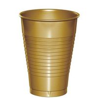 Glittering Gold Plastic Cups 12oz Solid 240ct