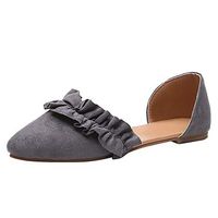 Shusuen Women's Pointed Toe Flat Shoes Casual Sandals Gray