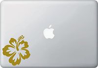 Yadda-Yadda Design Co. Hawaiian Hibiscus Flower -D1 - Laptop | MacBook | Computer - Vinyl Decal Sticker YYDC (3.75" w x 4" h)(Matte Gold)