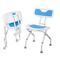 Foldable Bathroom Shower Stool - Adjustable Height | Shower/Bath Seat Bench for Elderly Disabled or Pregnant Women | Healthcare Lightweight Aluminum Alloy Frame Bathroom Bath Chair