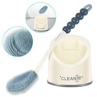 Bathroom Toilet Brush and Holder Set with Soft Silicone Bristle Sturdy Cleaning Toilet Bowl Brush Set for Bathroom Storage and Organization Quick Drying Holder Set