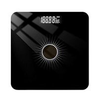Light Charging Body Fat Scales, Digital Bathroom Scales, Electronic Weighing Scales, Explosion-Proof Tempered Glass Platform (Black) CQOZ (Color : B)