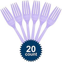 Lavender Premium Weight Plastic Forks Pack of 20