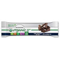 Genuine Health Fermented Vegan Organic Snack Bar, Dark Chocolate Sea Salt, 10g Protein, Gluten Free, 12 Count