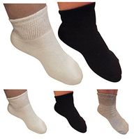 Diabetic Ankle Socks for Men and Women by AHG - Wide Quarter Socks 6 Pair