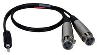 QVS 2ft 3.5mm Male to Dual-XLR Female Dual-Microphone Audio Y-Cable
