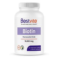 Biotin 10,000mcg (240 Vegetarian Capsules) - No Stearates - No Artificial Sweeteners - No Flavors - No Flow Agents - Vegan - Non GMO - Gluten Free