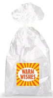 Warm Wishes with Yellow and Orange Rays Party Favor Bags with Ties - 12pack