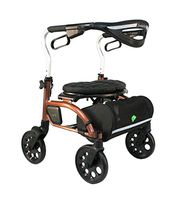 Evolution Xpresso Zero Lightweight Medical Walker Rollator with Seat, Large Wheels, Brakes, Backrest, Basket for Seniors Indoor Outdoor use (Coppery Brown, Mini)