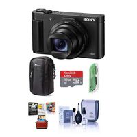 Sony Cyber-Shot DSC-HX99 18.2MP Compact Digital Camera with ZEISS 24-720mm Zoom Lens, Black - Bundle with Camera Case, 16GB MicroSDHC Card, Cleaning Kit, Card Reader, Mac Software Package