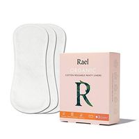 Rael Organic Reusable Cloth Pantyliners - Soft and Thin, Leak Free, Washing Machine Safe Menstrual Pantyliner, Set of 3 (White)