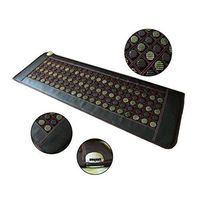 IYOGO 19" 59" Heating Pad with Far Infrared Radiant Heat Technology with 7 Time Settings, Natural Jade and Tourmaline Stones for Full Body Pain Relief, Easily Adjust Temperature