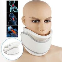 Soft Foam Cervical Collar, Fencia Adjustable Neck Support Brace Comfortable Breathable Collar for Sleeping - Relieves Neck Pain and Spine Pressure - Adjustable Size - White