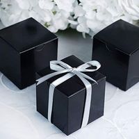 Efavormart 100 pcs of 3x3x3 Black Favor Box for Candy Treat Gift Wrap Box Party Favor Boxes for Bridal Shower Wedding Party