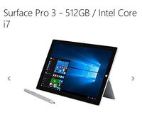Microsoft Surface Pro 3 512GB WiFi Tablet + Black Type Keyboard Bundle (12-Inch Touchscreen, 1.7GHz Intel Core i7, 8GB Ram)