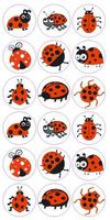 Edward & Co Sticker Cute Ladybug Decal Label Teachers School Crafts Envelope Seals Lockers for Helmets Scrapbooking (Pack 90)