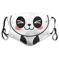 Fashion Comfortable Windproof mask,Cute Cartoon Smiling Panda Fun Animal Theme Japanese Manga Kids Teen Art Print,Printed Facial Decorations for Unisex M