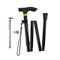 YMXLJJ Foldable Cane Aluminum Ultralight Telescopic Cane T-Handle Comfortable Shockproof for Hiking Outdoor Mountaineering