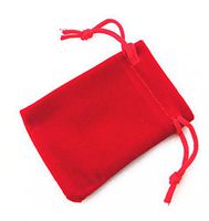 Pack of 25 Velvet Gift Bags Drawstring Jewelry Pouches Candy Bags Wedding Favors (3" X 2", red)