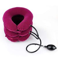 YUUNIVERSE Cervical Neck Traction - Effective Neck Pain Remedy at Home - Inflatable & Adjustable Neck Stretcher Collar Device (Wine Red)
