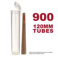 120MM Clear Doob Tubes | 900 Bulk Pack | Waterproof Airtight and Smell Proof Blunt Vial Container | Child Resistant with Squeeze Pop Tops | BPA-Free | Ideal for Storing King Size Pre Rolled Raw Cones