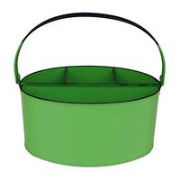 Kraft Klub, Inc. Lime Green Enamel Oval Utensil Holder - 11" x 7" x 6"