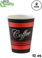 2 Pack of 250 ct - EcoQuality Hot Drink Disposable Paper Cups 12 oz - Disposable Coffee Cups, Recyclable, Compostable, Great for Office, Breakrooms, Restaurants, Coffee Shops, Tea Shops, Latte, Chai