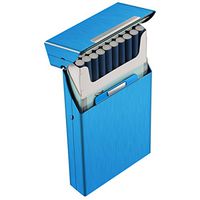 Padgene Women's Cigarette Box, Holds 20 Thin Cigarettes Case Box Automatic Shells Portable Cigarette Holder for Ladies Women's Gift (BL)