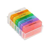 Huapa 7 Days Pill Case Pill Box Pill Organizer Weekly Storage Pill Dispenser