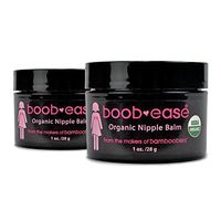Bamboobies Lanolin-Free Organic Nursing Balm | Breastfeeding Nipple Cream| 1 Ounce Jar | Pack of Two
