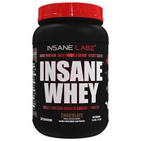Insane Labz Insane Whey,100% Muscle Building Whey Protein, Natural Flavors,Pre or Post Workout, BCAA Amino Profile, Mass Gainer, Meal Replacement,Kosher Halal Approved,2 lbs, Chocolate