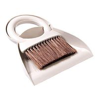 Adornty Mini Brush and Dustpan Sets, Countertop Cieaning Tool, with Ergonomic Grip Handle Rubber Edge, for Leaning Dining Table Table Sofa in-Vehicle Equipment,White