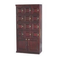 Quality Importers Trading Commercial Cigar Locker, 12 Slotted Raised Panel Sectionals, Completely Lined with Premium Kiln Dried Spanish Cedar, Mahogany