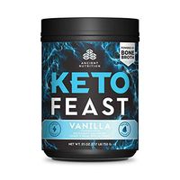 Ancient Nutrition KetoFEAST Powder, Vanilla, 15 Servings - Keto Diet Meal Replacement with Ketogenic Superfoods for Ketosis and Energy