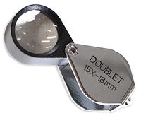 HAWK 15X Power, 18mm Glass Doublet Loupe With Plastic Frame And Metal Swivel Case - MG1815