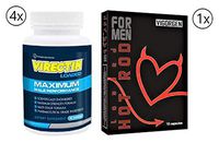 Virectin Loaded Natural Male Enhancement Supplement (4 Bottle) with Hot Rod Loaded Vigorgen Results for Men Increasing Male Virility 10 Capsules (1 Box)