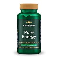 Swanson Pure Energy Metabolism Concentration Mental Focus Mood Support Stress Management Adaptogenic Herbs Herbal Supplement 60 Veggie Capsules (Veg Caps) Vegan