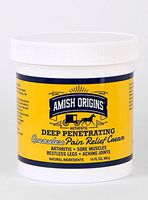 Amish Origins Deep Penetrating Pain Relief Cream for Arthritis, Colds, Sore Throats, Restless Legs, Aching Joints - Greaseless 14 Ounce