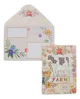 Country Living Blank Foil Note Cards ~ Live Laugh Farm (6 Cards with Matching Envelopes; 3.5" x 5")
