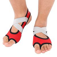 VGEBY Half Toe Grip Straps, Non-Slip Breathable Toe Socks Shoes for Yoga, Pilates Barre(Red S)