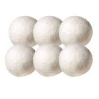 Reusable Wool Dryer Balls, 100% Wool Eco Laundry Balls Fabric Softener-Anti Static Cling, Reduce Drying Time(6 Pack)