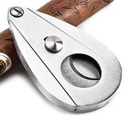 Automatic Stainless Steel Cigar Scissors Pocket Double Blades Cigar Cutter Metal Cigar Guillotine Smoking Accessories 72mm