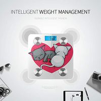 Cartoon Animation Cat Head Digital Weighing Scale Weighing Machine for Body Scales Weight Tracks 8 Key Compositions Analyzer Sync with Fitness Apps 400 Lbs