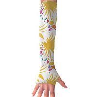 QG ZZX Gold Multicolored Pineapple Unisex Compression Arm Sleeves UV Protection Performance Arm Sleeve - for Outdoor Sports Baseball,Basketball,Football (1 Pair)