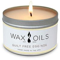 Wax and Oils Soy Wax Aromatherapy Scented Candles (Guilt Free Egg Nog) 8 ounces. Single