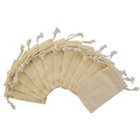 Bluecell Pack of 12pcs 2.75x4 Inch Double Drawstring Cotton Muslin Bags Bags Tea Bags Souvenir Gift Bag