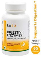 Eat E-Z Original (90 Vegan Capsules) Complete Digestive Enzyme Supplement; Anti-Bloating; Gut Health.
