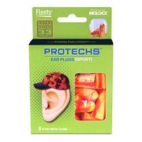 Protechs Ear Plugs for Sports, 8 Pair with Case, NPR 33
