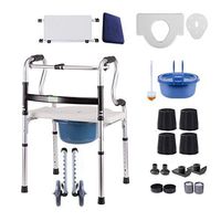 Folding Walker Adjustable Height Walking Aids for Elderly, Seniors, Handicap, Disabled,Max180kg(Accessories Included)
